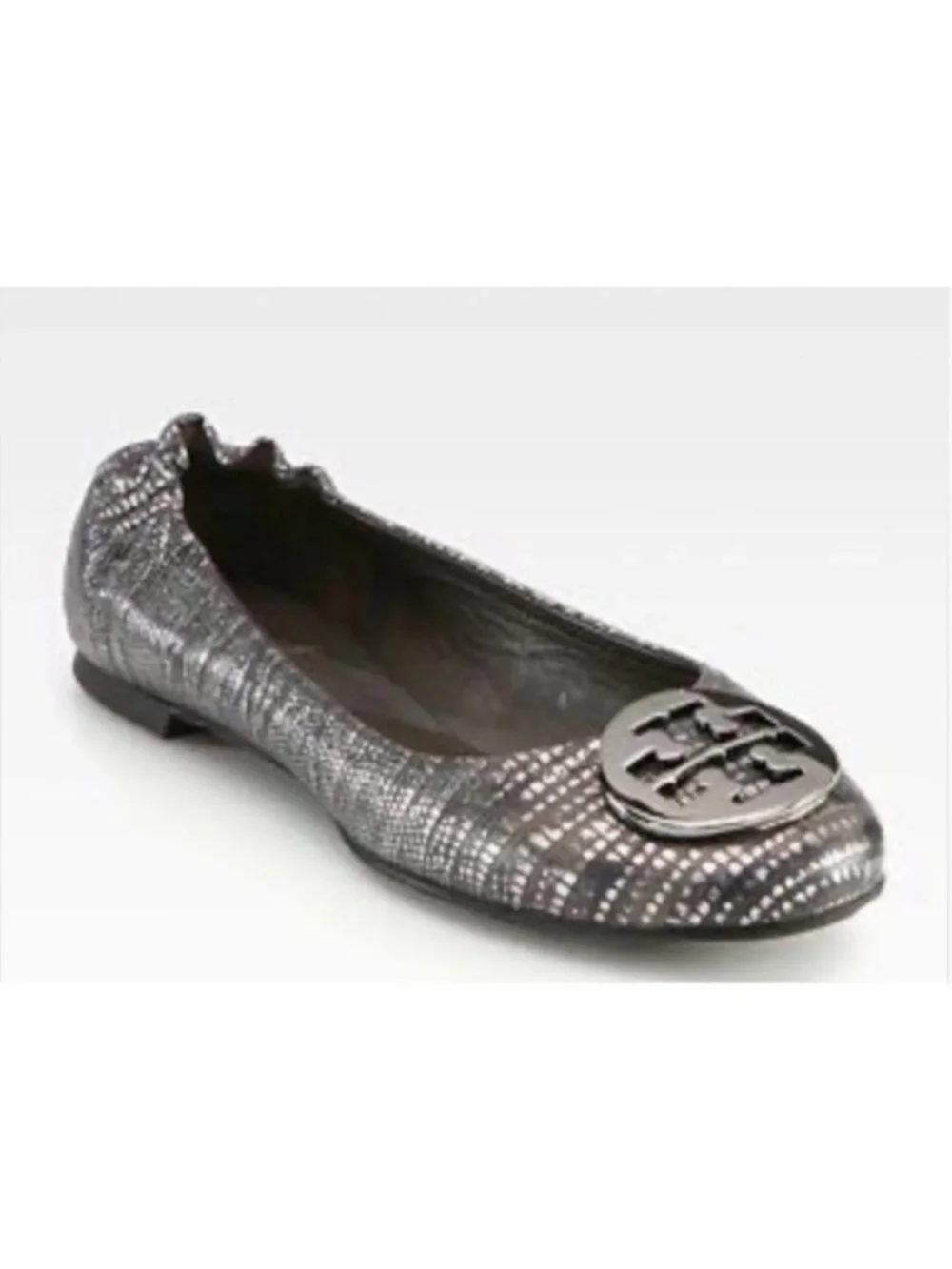TORY BURCH Reva Embossed Snake Print Flats Womens 10 Round Toe